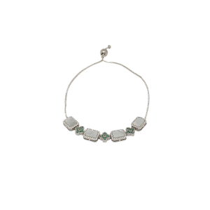 Green Diamond MOP Bracelet In 925 Sterling Si