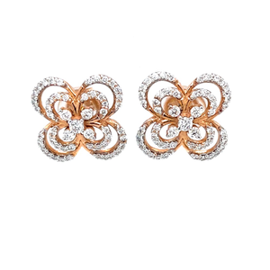 Alyssum flower inspired diamond earrings in 1