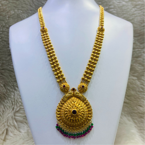916 gold antique temple necklace for wedding