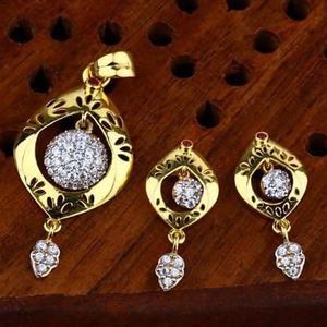 916 gold cz Pendant Set ps-0009
