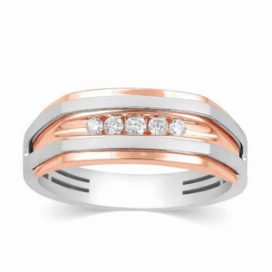 18KT Rose Gold Real Diamond Gents Ring