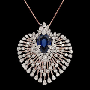 Diamonds and Blue Sapphires Pendent JSJ0054