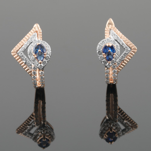 18kt rose gold diamond fancy bali earrings