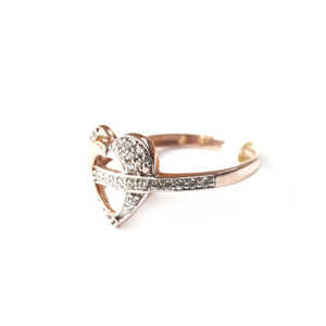 18k rose gold heart shape ring mga - rgr0012