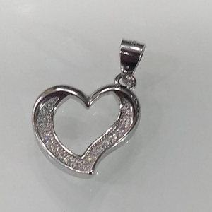 925 sterling silver heart shape diamond penda