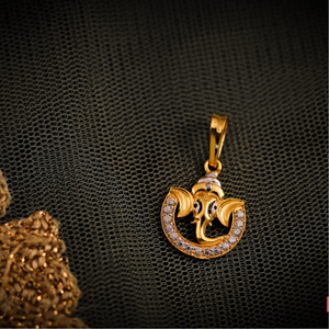 22K CZ GANESHA PENDANT
