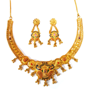 1 gram gold forming necklace set mga - gfn007