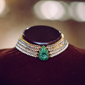 927 silver emerald moissanite necklace