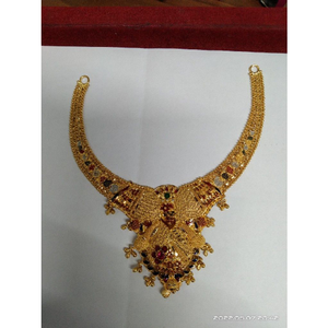 916 Gold Pink stone necklace