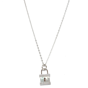 Beautiful lock pendant with chain In 925 Ster