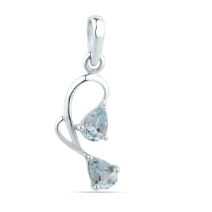 Blue topaz pendant, 5×7mm pear shaped Blue t