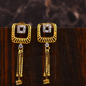 916 Gold CZ Women's Delicate  Hallmark Earrin