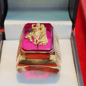 22.K 91.6 Gents Lord Radha Krishna stone ring