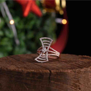 18kt Designer Diamond Rose Gold Ring