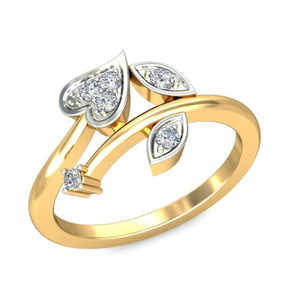 HEART AND LEAF SHAPE RING
