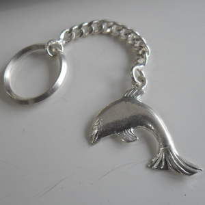 Silver  fish keychain for bike / car key