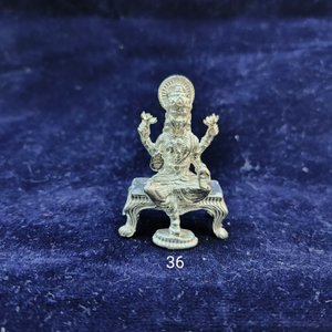 Silver Mahalaxmi Chaurang Idol