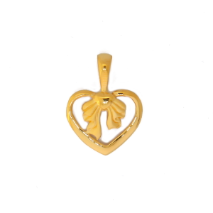 22k yellow gold plain heart pendant