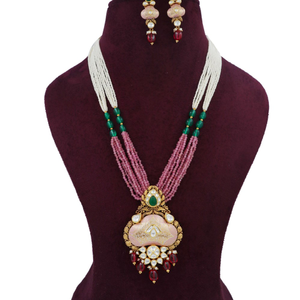 Gold Elegant Pearl Light-weight Necklace Set 