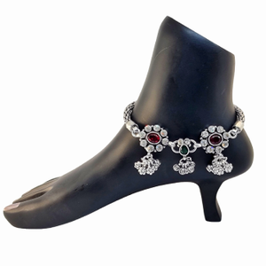 Floral Designer Payal In Silver MGA - PLS4264