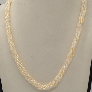 White Seed&nbsp;Pearls 7&nbsp;Layers Twisted Necklace