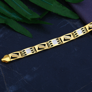 Mens Gold Cz Bracelet-MCB53
