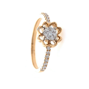 18kt / 750 Rose gold Floral Design Diamond La