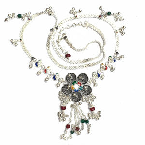 Antique oxidised flower silver kamarband mga 