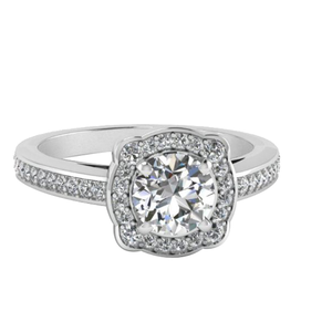 14kt square solitaire ring