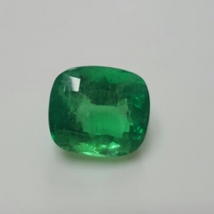 5.90ct cushion green emerald-panna