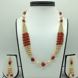 South Sea Pearls Coral Oval Tumbles Gold Taar