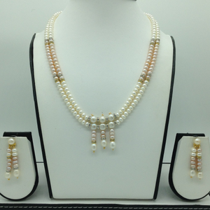 Freshwater Shaded Flat 2 Lines Pearls Set 