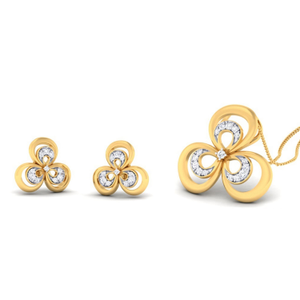 22k gold cz fabulous pendant set