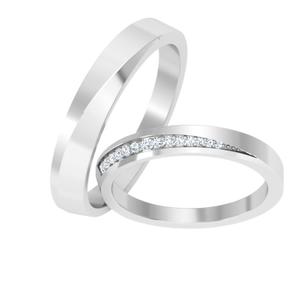 SILVER ONE SIDE DIAMOND RING