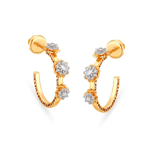 916 yellow gold handmade design earrings