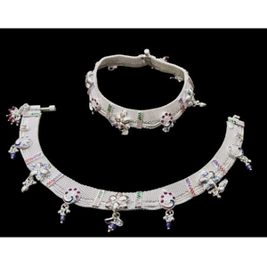 925 silver fancy stone payal