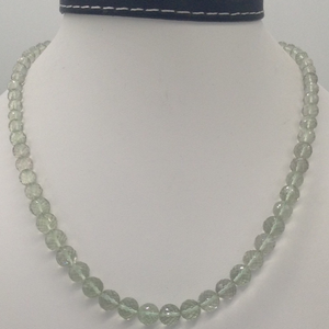 Natural green amethyst round faceted beeds ma