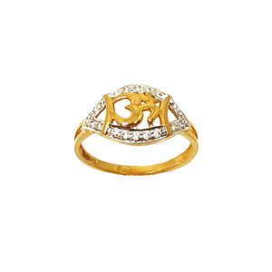 22K Gold Om Cz Diamond Ring MGA - LRG0071