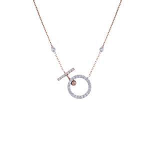 18K Rose Gold Lab Grown Round Diamond Pendant