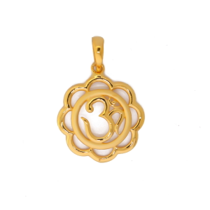 22k yellow gold om daily wear pendant