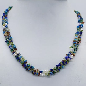 Semiprecious chips necklace jss0151
