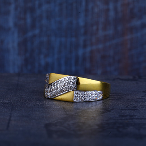 Mens 916 Gold Cz Ring-MR315