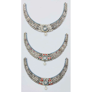 92.5 Sterling Silver Jadtar & Kundan Neck