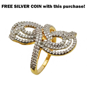 22 Kt  Yellow Gold CZ Engagement Women'S Ring