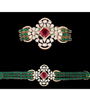 Diamonds, Ruby and Emeralds Bracelet JSJ006