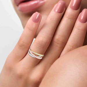 18kt two tone rose gold fancy diamond ring