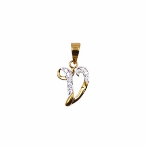 'V' Alphabet 18k Rose Gold Pendant