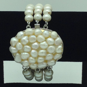 White Round Pearls with Baroque Pearls Clasp 
