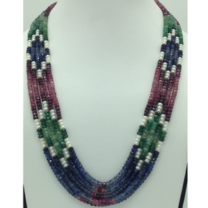 White Pearls With Stones 5 Layers Rainbow N