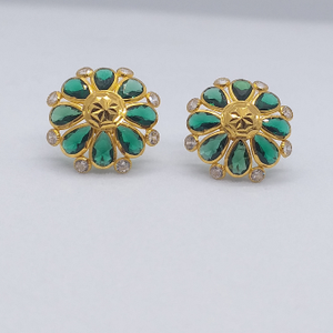 18k Gold Ladies Stone Earring